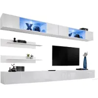 Meublorama Set van hangende meubels met gekleurde LED's, wit. Collectie FLY.
