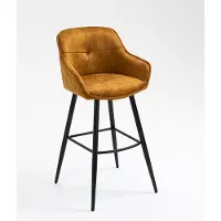 CasaDolce Barkruk SHERLOCKBAR C, set van 2, currykleurig, metalen frame, gepoedercoat, 52,5 x 51 x 102 cm