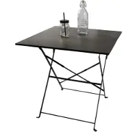 Meublorama Vierkante opvouwbare tuintafel – 70x70x70 cm – Grijs metaal – Praktisch en duurzaam