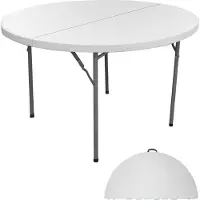 Meublorama Buiten klaptafel wit PVC - Diameter 122 cm