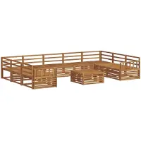 vidaXL Buiten bank set 10 st Naturel Massief Acacia Hout