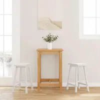 Prolenta Maison Exclusive - 2 barkrukken, wit, massief hout, rubberboomhout