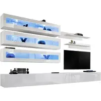 Meublorama Set van hangende meubels met LED-verlichting uit de FLY J2 collectie. Kleur: wit.