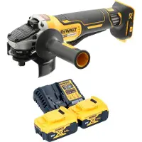 DeWalt DCG 406 P2 accu haakse slijper 18 V 125 mm borstelloos + 2x accu 5,0 Ah + oplader