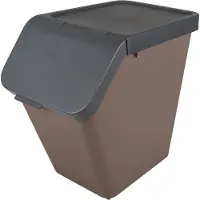 Sunware Sigma home prullenbak 40L met deksel - Stapelbaar - Bruin