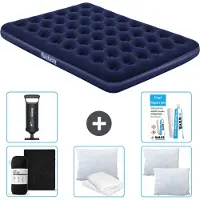 Bestway opblaasbare luchtbed – voor 2 personen – 152 x 203 x 22 cm – blauw – inclusief accessoires