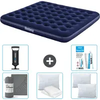 Bestway opblaasbare luchtbed – voor 2 personen – 183 x 203 x 22 cm – blauw – inclusief accessoires