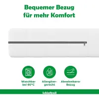 Schlaftroll 80 x 190 cm comfortschuimmatras - H2/H3 - 7 zones - omkeerbaar - microvezelhoes met grijze details - hoogte 15 cm