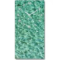 Tulup Wandklok - Transparant water Wandklok Glas Decoratie - 30x60 cm - Groente Gekleurde Glazen Klok - Witte handen - Rechthoekige Klok - Klok Glas Met Opdruk - Moderne Wandklok Glas
