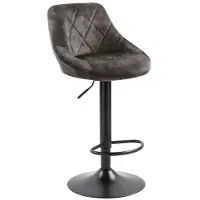 CasaDolce , trendy barkruk TRACE, draaibaar, antracietkleurig, met stoffen bekleding, zwart frame