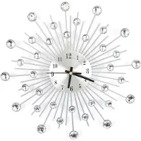 Gistuch Modieuze, luxueuze metalen wandklok met diamanten, geschikt voor woonkamer en slaapkamer