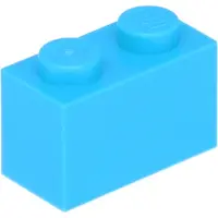 LEGO 250 stuks 3004 Steenelement 1x2, basisstenen, 250 stuks, medium azuurblauw