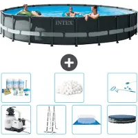 Intex Ronde Ultra XTR Frame Zwembad – 610 x 122 cm – inclusief pomp, ladder, bodemzeil, afdekking, onderhoudspakket, filterballen en reinigingsset