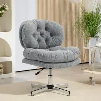 MODFU - Bureaustoel - Kantelfunctie En In Hoogte Verstelbaar - Voor Thuiswerkplek - Polyester - Grijs - 65 x 65 x 84-94 cm