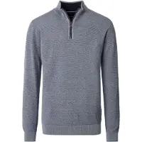 Casa Moda trui blauw half zip