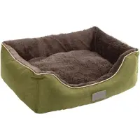 Kerbl Hondenbed Samuel, 60 x 50 x 17 cm, grijs en donkergrijs, zachte pluche bekleding, omkeerbaar kussen, wasbaar tot 30°C