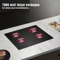 Mira Inductie Kookplaat Vrijstaand - Dubbele Inductiekookplaat - Kooktoestel - Touchscreenbediening - Zwart - 52cm x 59cm x 6cm