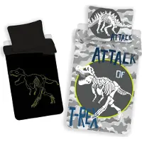 Jerry Fabrics Glow in the dark kinderdekbedovertrek T-rex - katoen