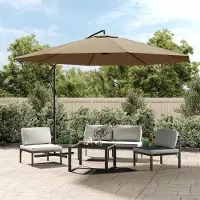 Prolenta Maison Exclusive - Tuinparasol met aluminium mast, 350 cm, taupekleurig