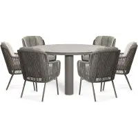 Santika Furniture Santika Cayora/Arancia 150 cm dining tuinset 7-delig