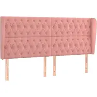 vidaXL Hoofdbord met randen 183x23x118/128 cm fluweel roze