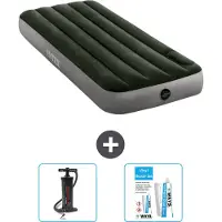 Intex Luchtbed - 1-Persoons - 76 x 191 x 25 cm - Groen - Inclusief Pomp en Reparatieset