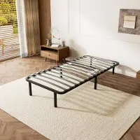 DEWINNER – Lattenbodem 90 x 190 cm | Stevig en comfortabel lattenbodem 90 x 190 cm | Inclusief metalen bedframe met 6 poten | 14 latten van populierenhout