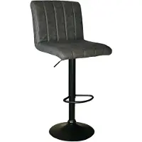 Lizzely Garden & Living Barkruk Anel met rugleuning: antraciet barstoel met zwart onderstel