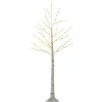 HOMCOM Verlichte Boom Kunststof 20L x 20B x 150H cm Wit