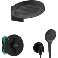 Hansgrohe - Doucheset met inbouwkraan, met hoofddeel, diameter 36 cm, 3 jets, matzwart SANI21HHH408
