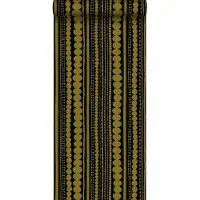 Midbec tapeter behang kralen zwart en glanzend goud - 53 cm x 10.05 m - 128822
