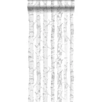 Tapetit.fi behang berken boomstammen zilver en wit - 53 cm x 10.05 m - 138944