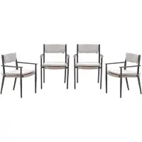 Garden Impressions Parijs tuinstoelen set van 4 carbon black / desert sand