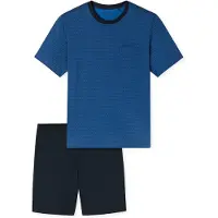 Schiesser Pyjama kort ' Comfort Essentials ' blauw / navy