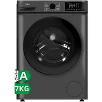 Chiq 7 kg frontlader wasmachine, donkergrijs, energieklasse A, grote trommel 530 mm, 1200 toeren, 16 programma's, stoomwassen & 1-touch smart wash JW75883G