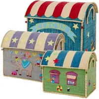Rice - Large Set of 3 Toy Baskets - Circus Theme