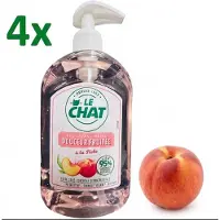 Le Chat (4x) HC Liquid Handzeep Perzik – Zachte & Verzorgende Handzeep – Frisse Perzikgeur – 500 ml – Voor Dagelijks Gebruik
