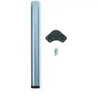 Emuca Tafelpoot, D. 60 mm, verstelbaar 870-890 mm, Staal, Metallic grijs