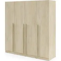 Furniture24 Garderobekast Braga Br1Dc, kast met 4 draaideuren, afmetingen 200 x 210 x 60 cm - Eikenhout Cremona