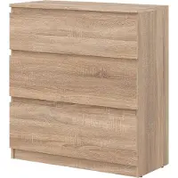 Furniture24 Kommode 78x84x35 cm REMI RM02, ladekast met 3 laden, Sonoma eikenhout