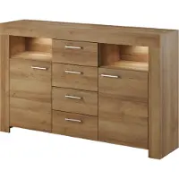 Furniture24 Kommode, dressoir "Sky" met LED-verlichting, uitvoering: Riviera eik