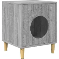 vidaXL Kattenhuis Grijs Sonoma 42,5 x 40 x 53 cm Bewerkt hout