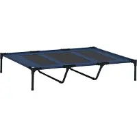 PawHut Paws Hondenbed voor Buiten Metaal Oxford Stof Donkerblauw 122 x 92 x 23 cm