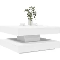 vidaXL Salontafel 360 graden draaibaar 70x70x34,5 cm wit