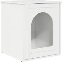 vidaXL Kattenhuis Glanzend Wit 53 x 52 x 62 cm Bewerkt hout