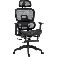 Selius Bureaustoel Ergonomische Mesh - Verstelbare Armleuningen En Hoofdsteun - 120 Kg Draagvermogen