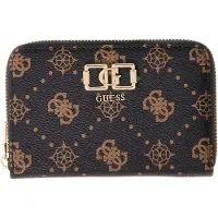 GUESS portemonnee Emelie Logo SLG Zip Around Wallet Espresso Logo donkerbruin