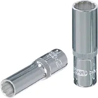 Ks Tools 1/4" CHROMEplus doppen, 12-kant, verlengd, 3/16"