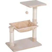 PawHut Krabpaal sisal/spaanplaat met hangmat crème wit 50 x 36 x 70cm
