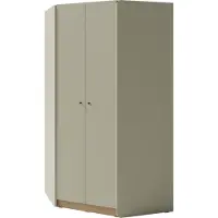 Furniture24 Hoekgarderobekast, Garderobekast Alessio Ae2, Hoekschrank 95 x 195 x 95 cm, Eucalyptus/Eikenhout, Baltic Dune